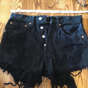 Levi black jean shorts